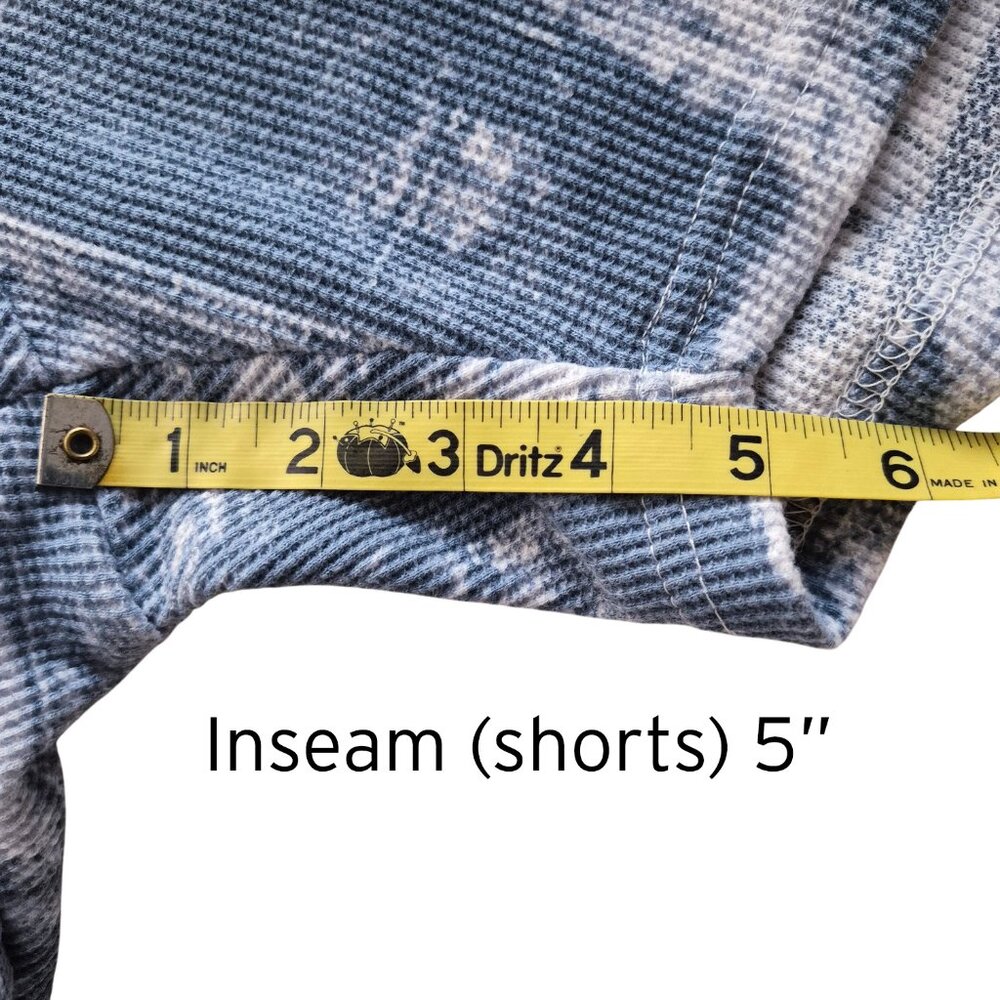 Oversized Boxy Denim Printed Waffle Tee Shirt & Shorts Set Track Suit Size XL - Picture 15 of 16